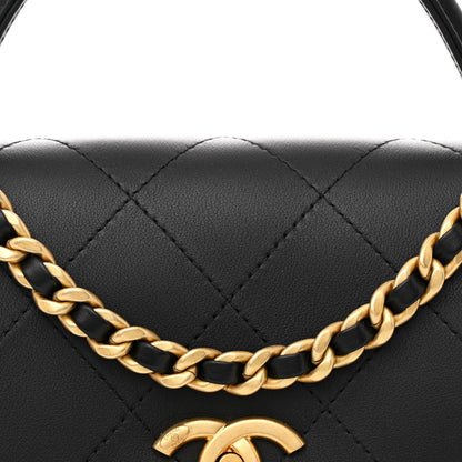 Chanel Calfskin Large Top Handle Flap Black 8 of 10