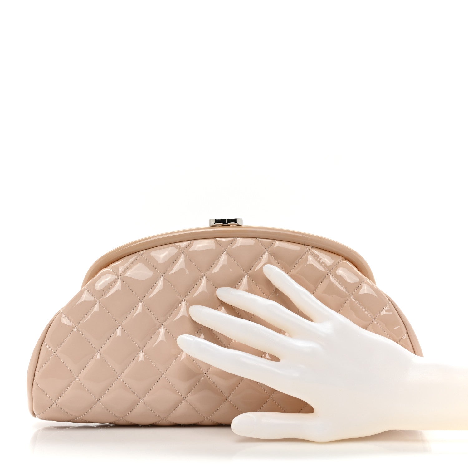 Chanel Patent Quilted Timeless Clutch Pink 2 of 15