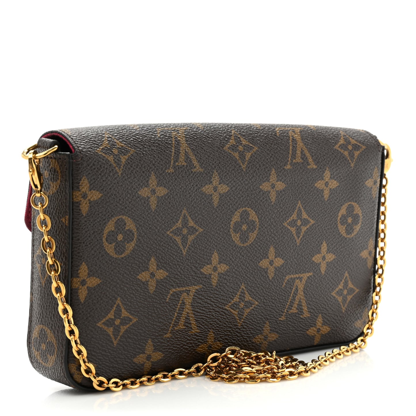 Monogram Pochette Felicie Chain Wallet Fuchsia