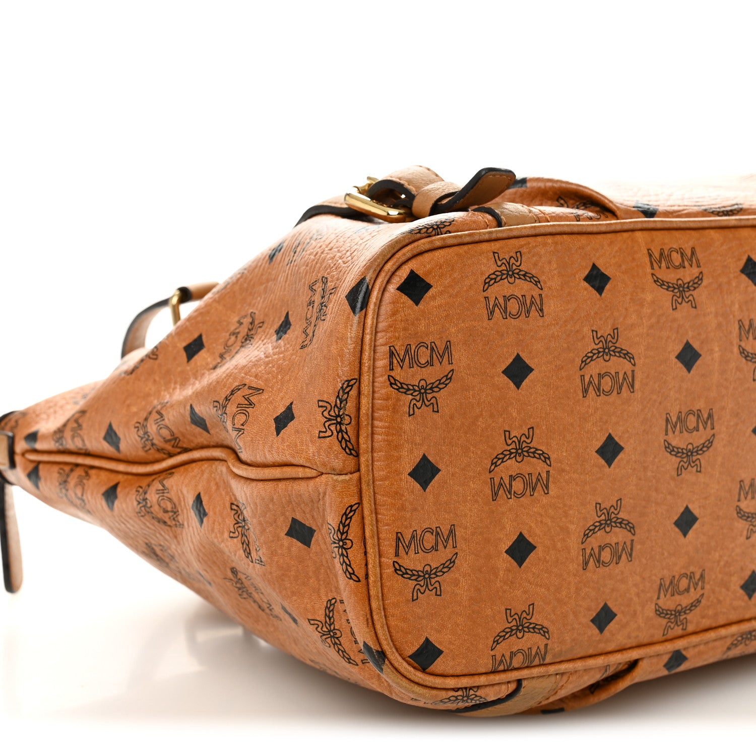 MCM Visetos Medium Essentials Shopper Tote Cognac 9 of 11