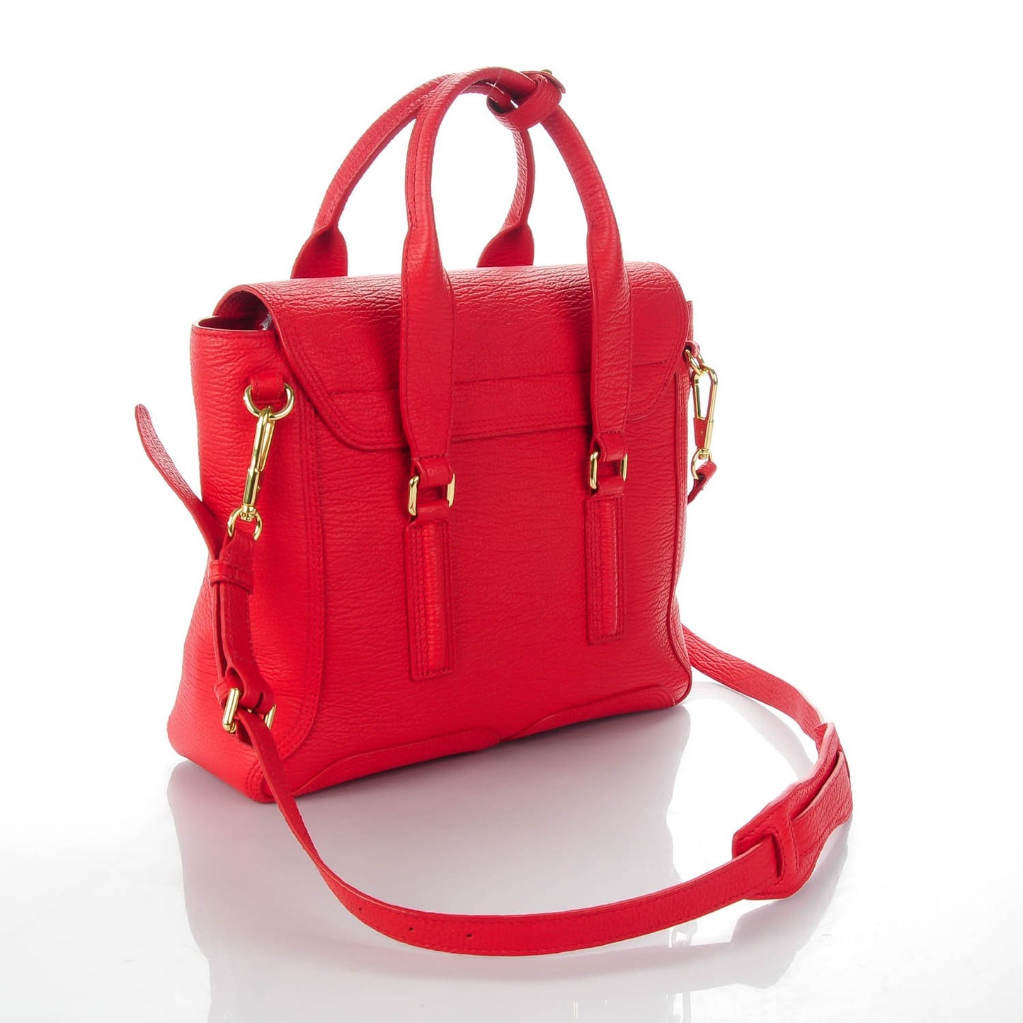 3.1 Textured Calfskin Medium Pashli Satchel Red