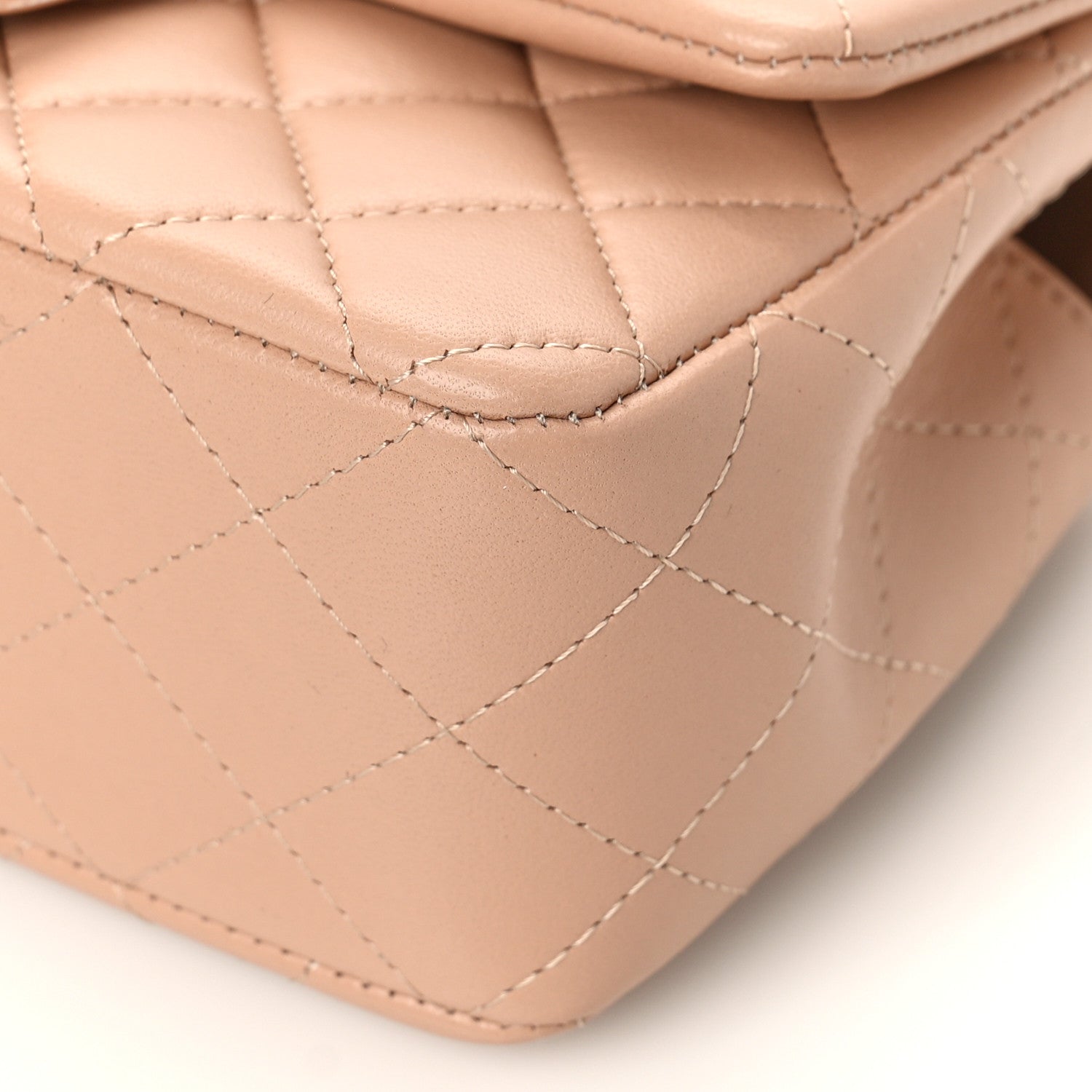 Chanel Lambskin Quilted Mini Top Handle Rectangular Flap Beige 9 of 9