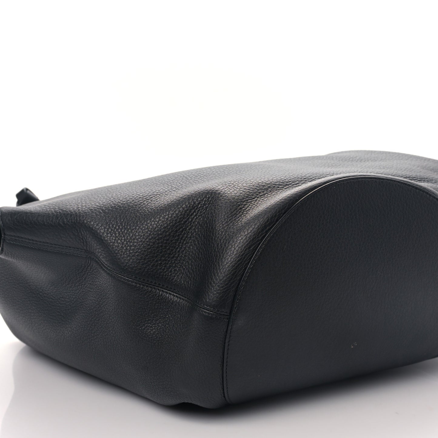 Pebbled Sport Calfskin Medium Lotus Tote Black