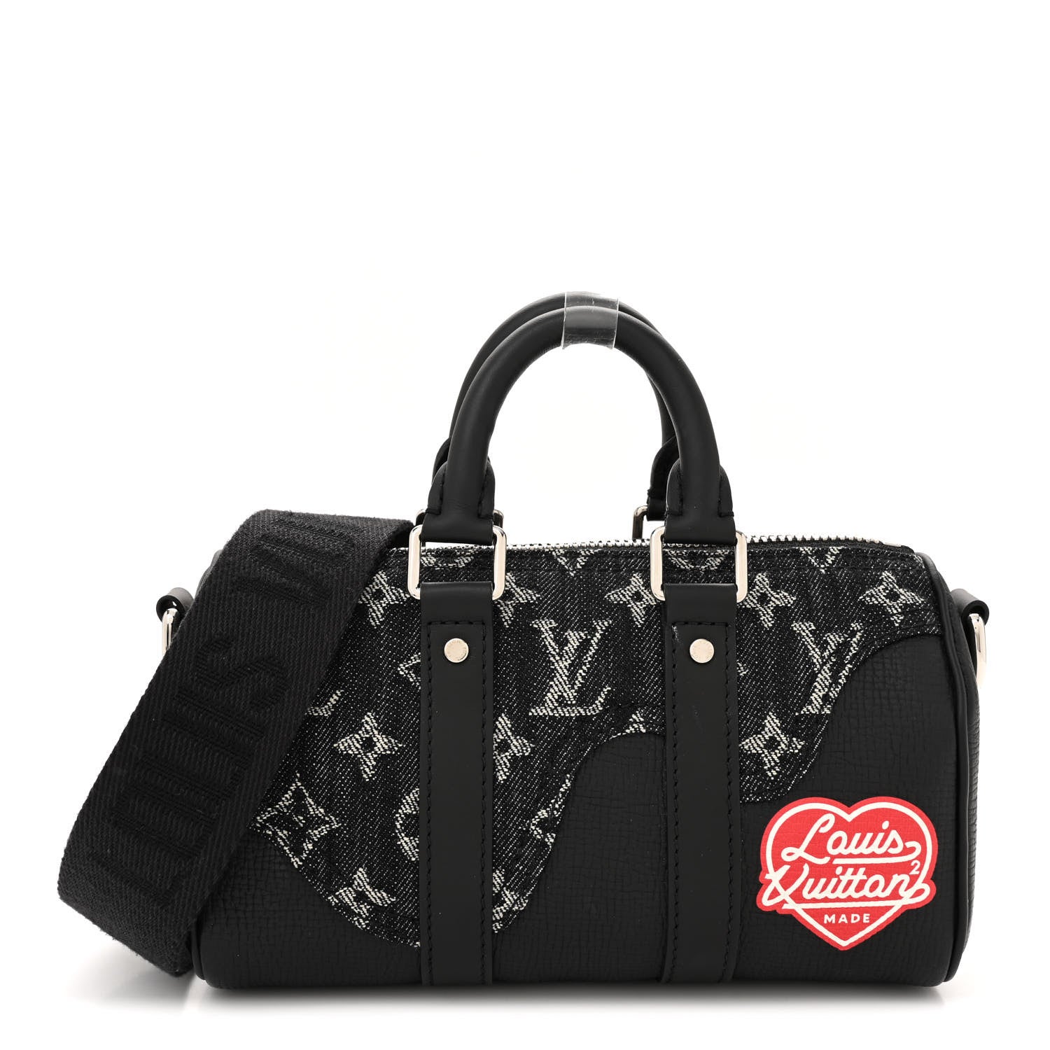 Louis Vuitton X NIGO Taurillon Monogram Denim Drip Keepall XS Black 1 of 9