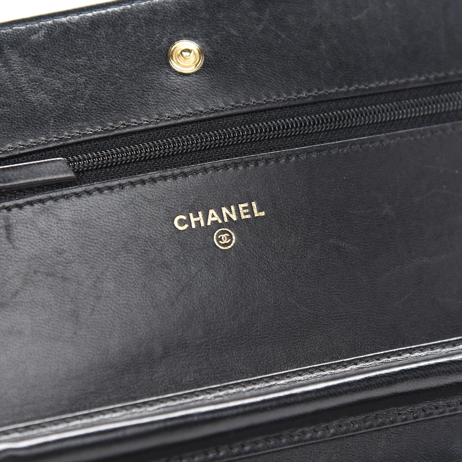 Chanel Lambskin Quilted Wallet On Chain WOC Black 6 of 10