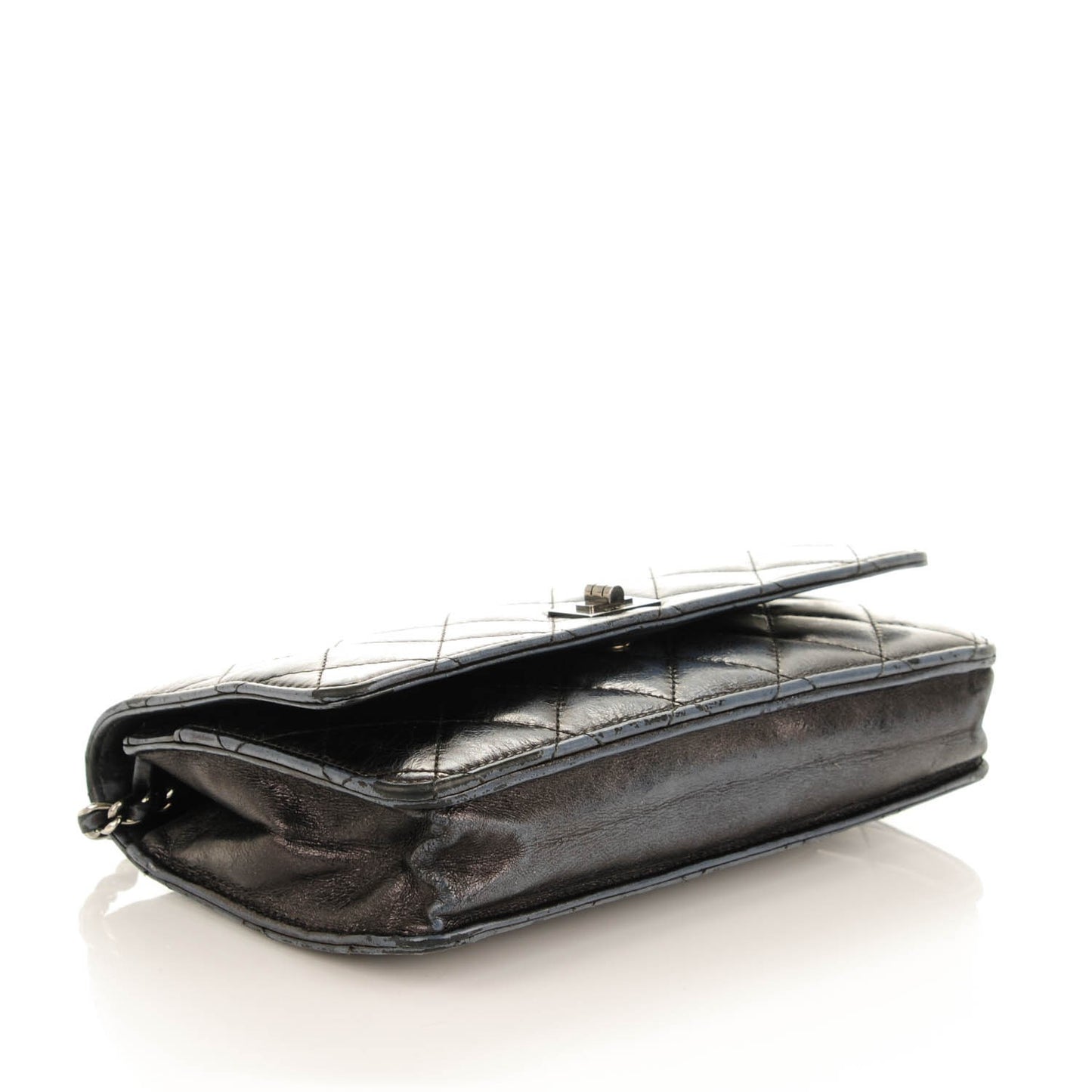 Aged Calfskin Reissue Wallet On Chain WOC Metallic Black