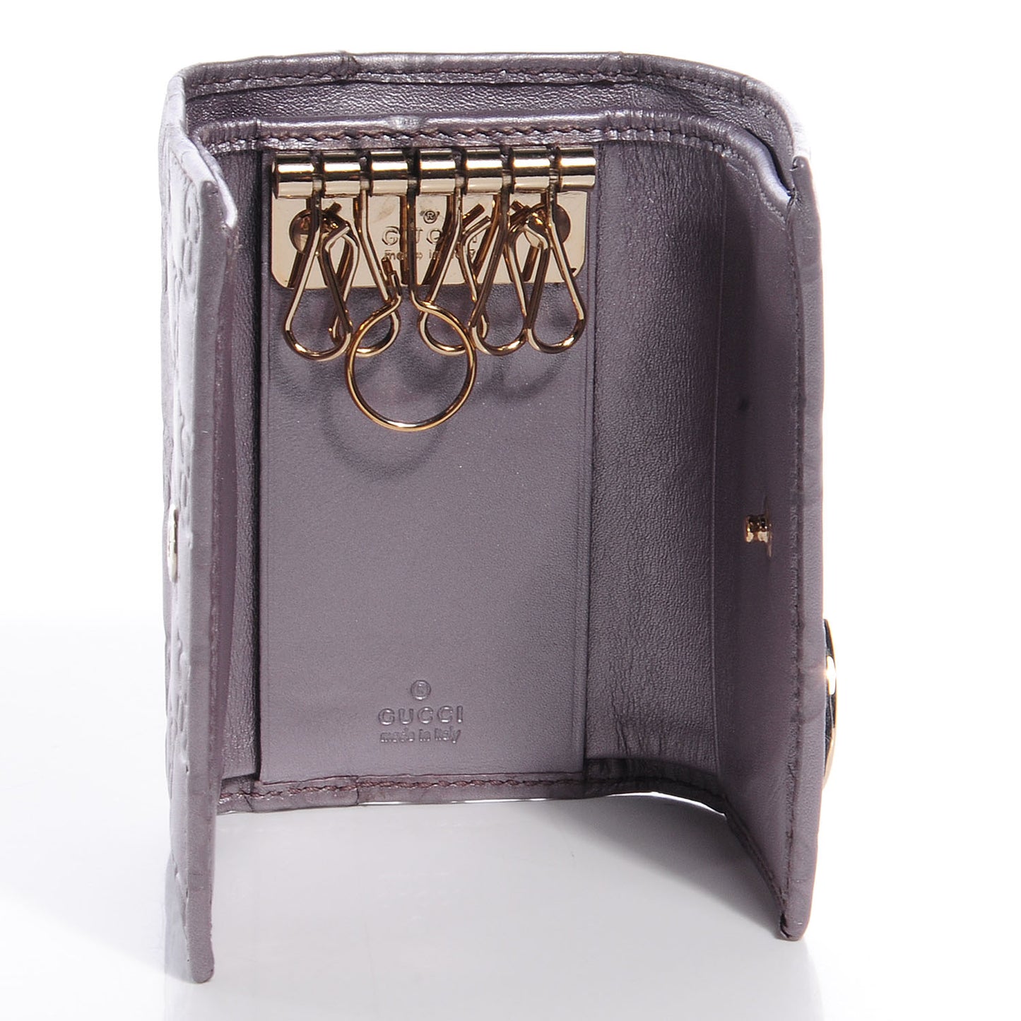 Metallic Soft Guccissima Lovely 6 Key Holder Wallet Senanque