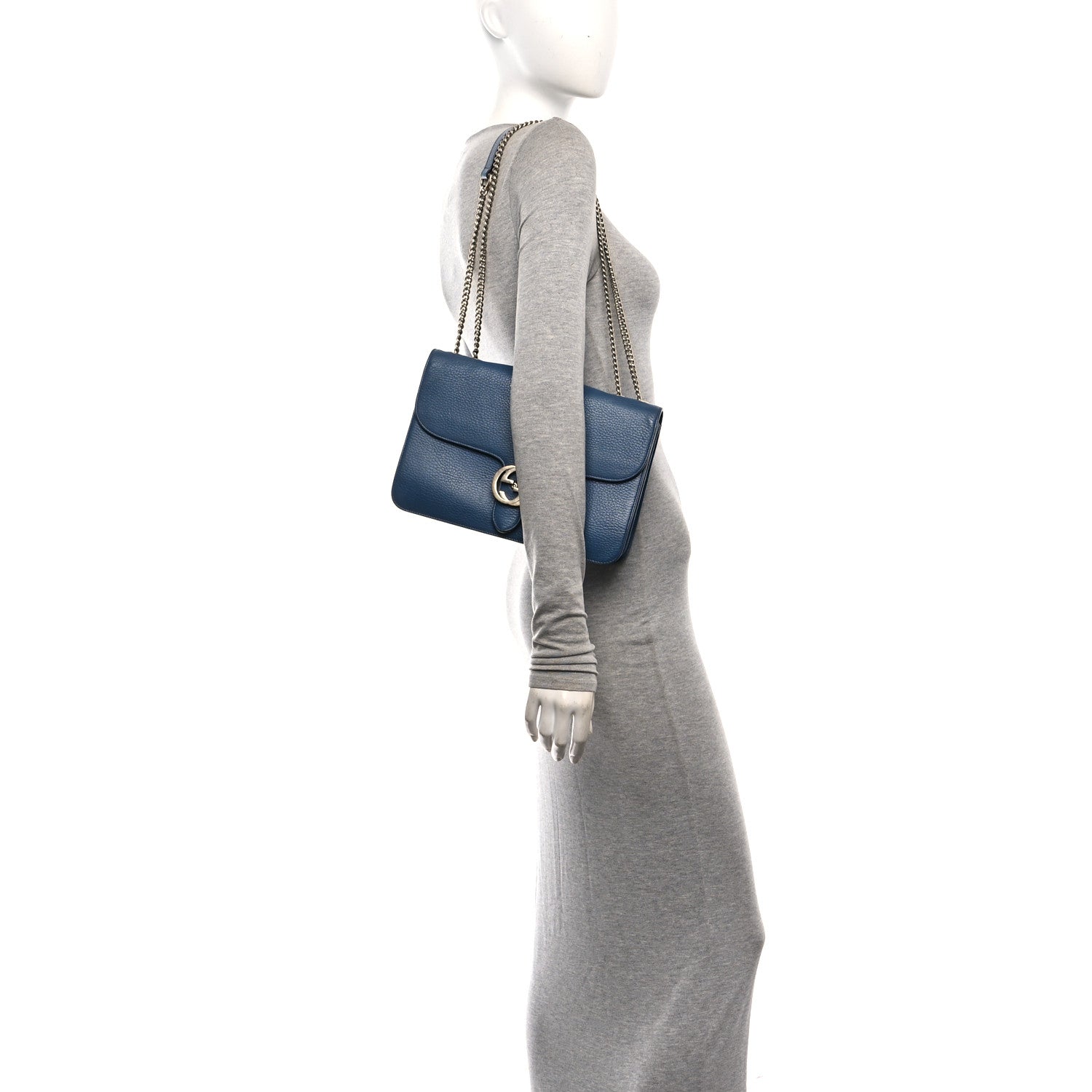 Gucci Dollar Calfskin Small Interlocking G Shoulder Bag   Caspian 2 of 11