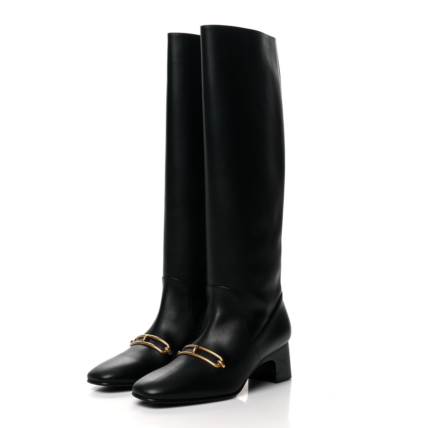 Calfskin Daphne Boots 36.5 Black