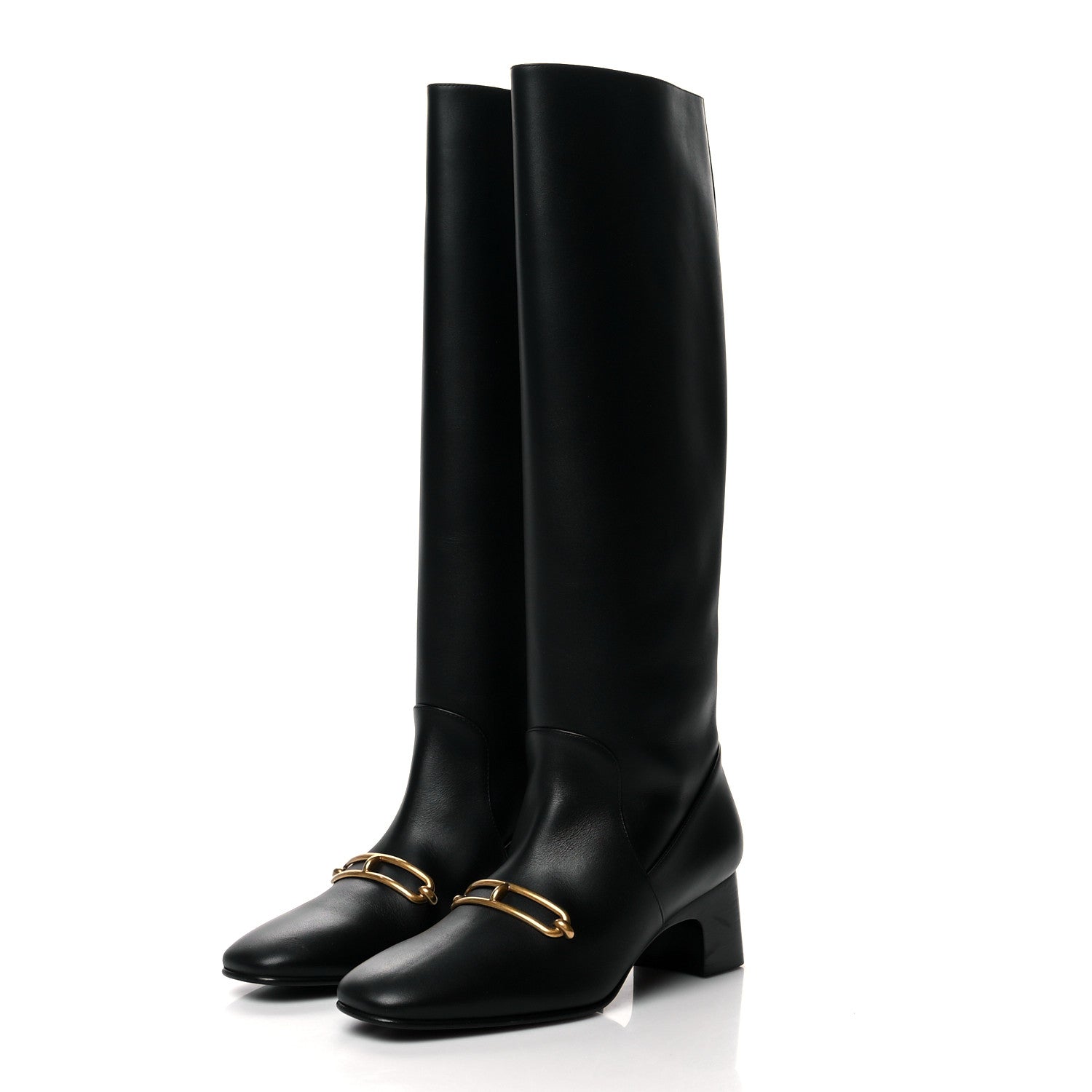 Hermes Calfskin Daphne Boots 36.5 Black 3 of 7