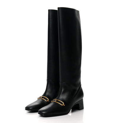 Hermes Calfskin Daphne Boots 36.5 Black 3 of 7