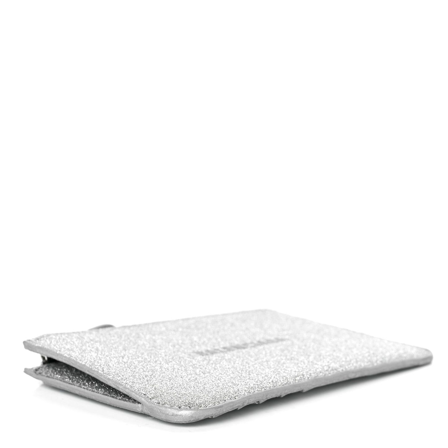 Sparkling Fabric Logo Large Cash Long Coin Card Holder Silver