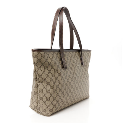 Gucci GG Supreme Monogram Medium Zippered Shopping Tote Dark Brown 3 of 14