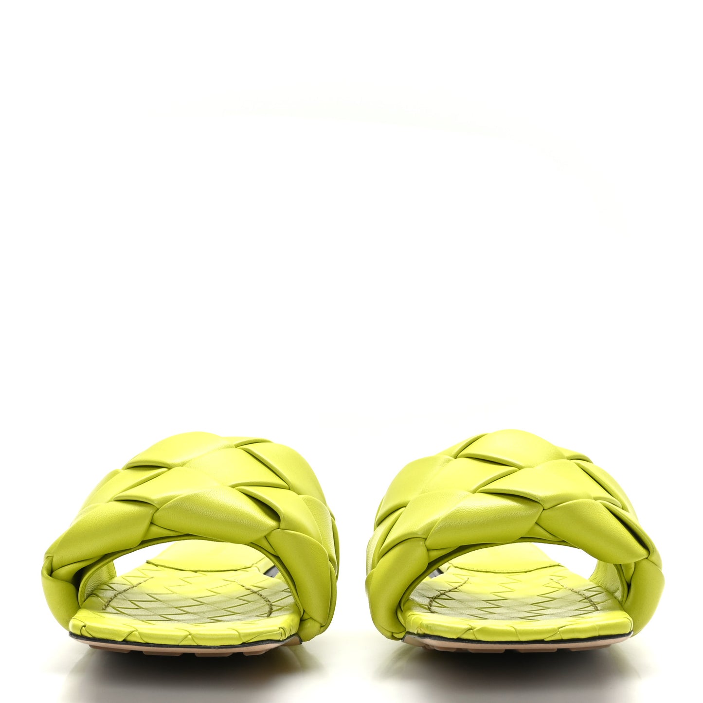 Nappa Maxi Intrecciato Lido Flat Sandals 39 Kiwi