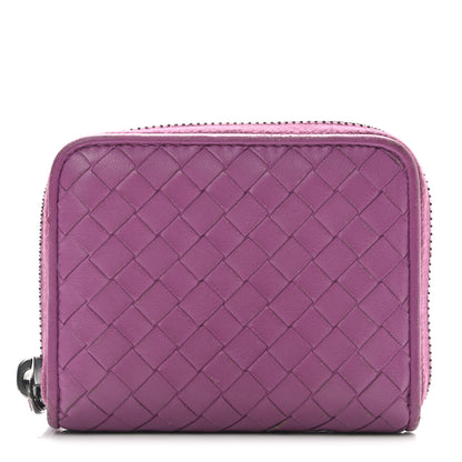 Bottega Veneta Nappa Intrecciato Zip Around Coin Purse Peony 1 of 9