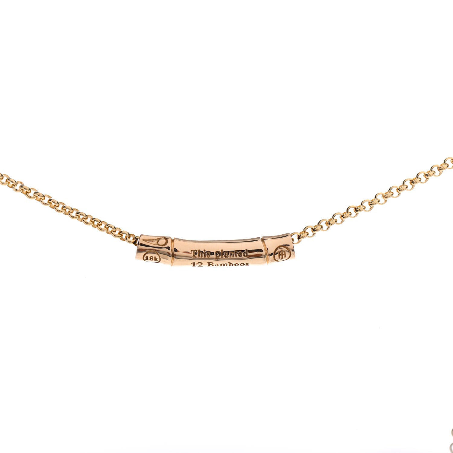 John Hardy 18K Yellow Gold Bamboo Slide Pendant Necklace 5 of 5