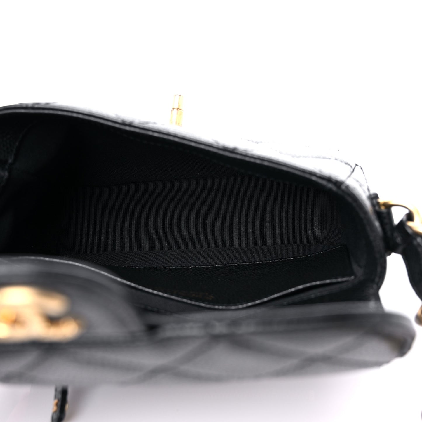 Caviar Quilted Mini Chain Flap Black