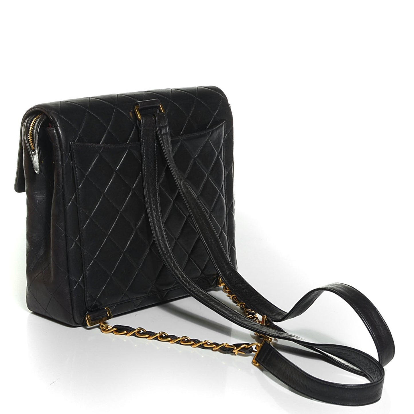 Lambskin Quilted Backpack Black