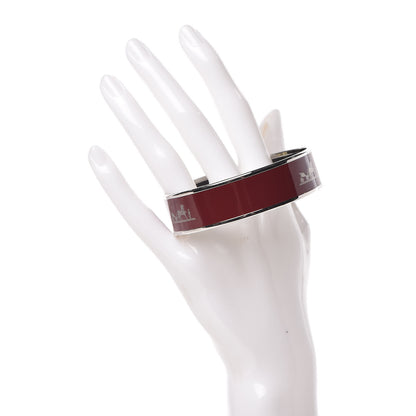 Hermes Enamel Printed Wide Caleche Bracelet 70 Bourgogne 2 of 5