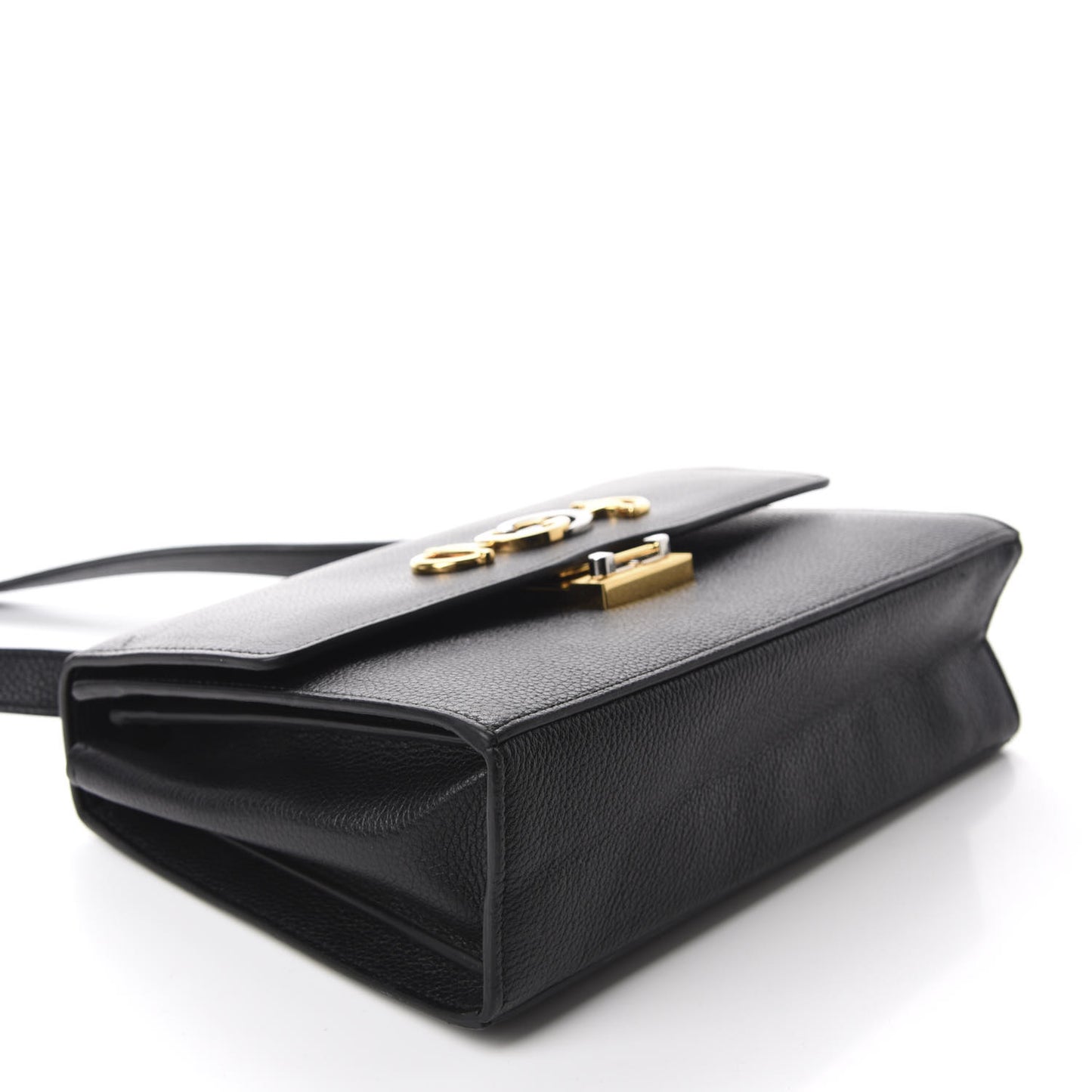 Grainy Calfskin Small Zumi Shoulder Bag Black