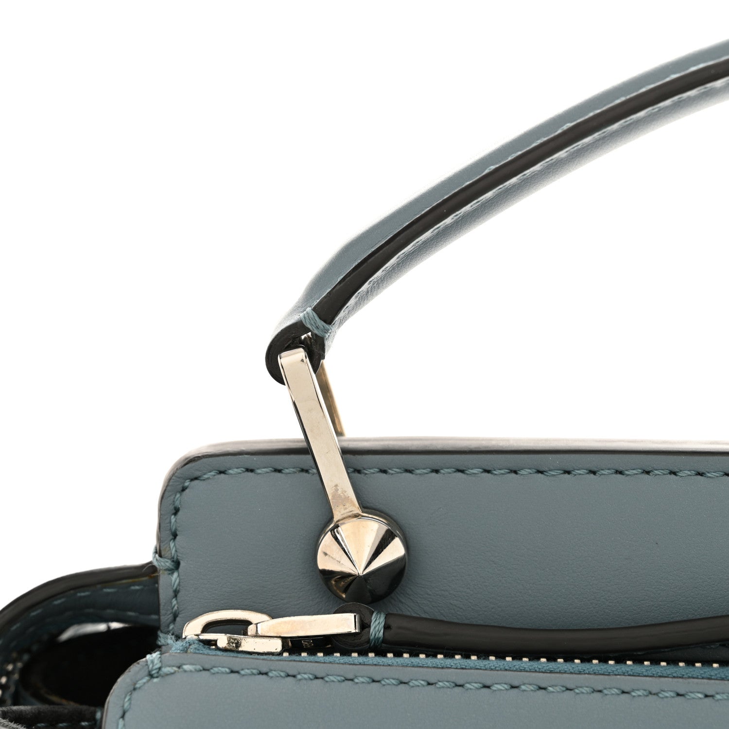 Fendi Vitello Baltico Dolce DotCom Satchel Blue 13 of 16