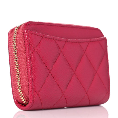 Chanel Caviar Quilted Zip Coin Purse Dark Pink 3 of 10