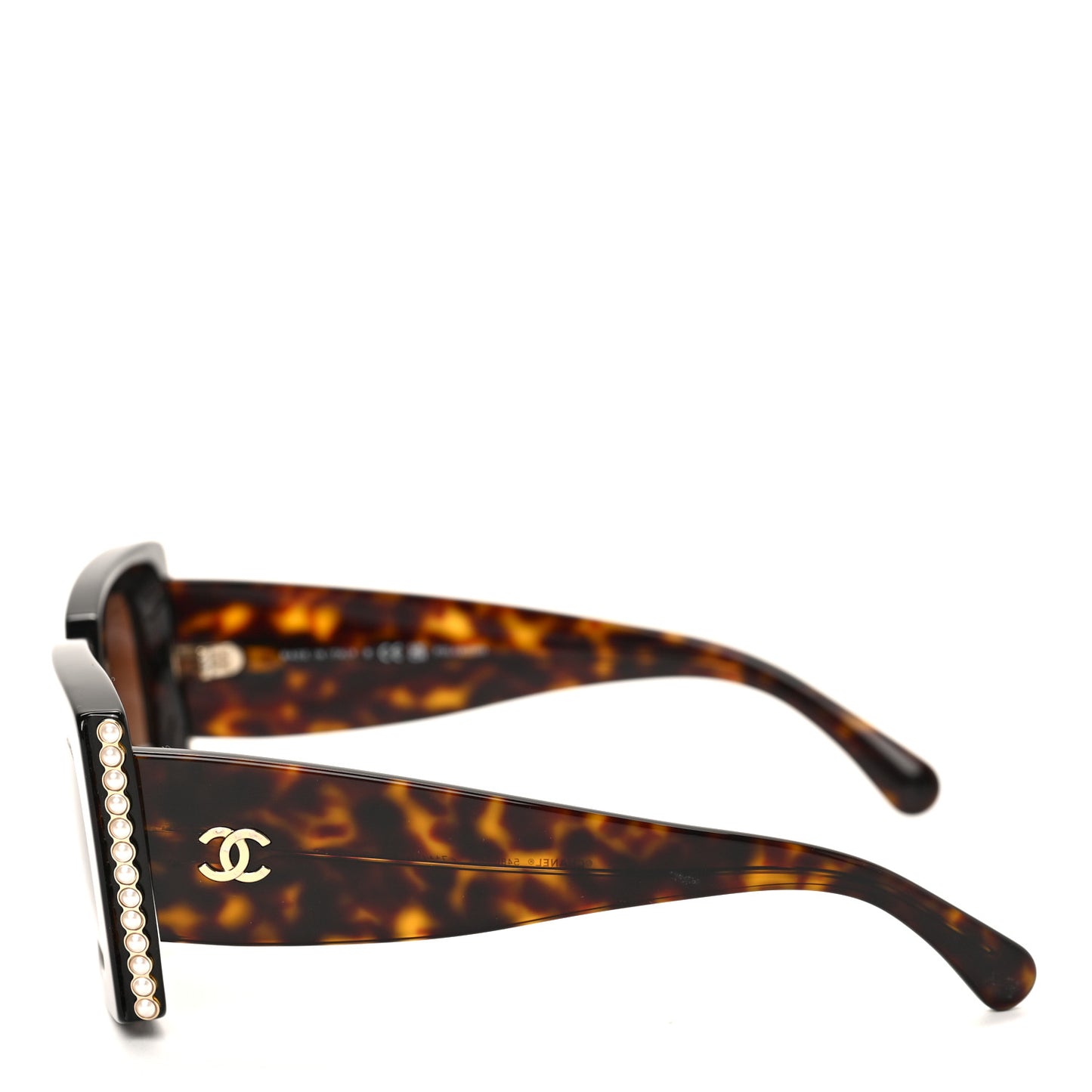 Acetate Polarized Pearl Rectangle Sunglasses 5480-H-A Tortoise