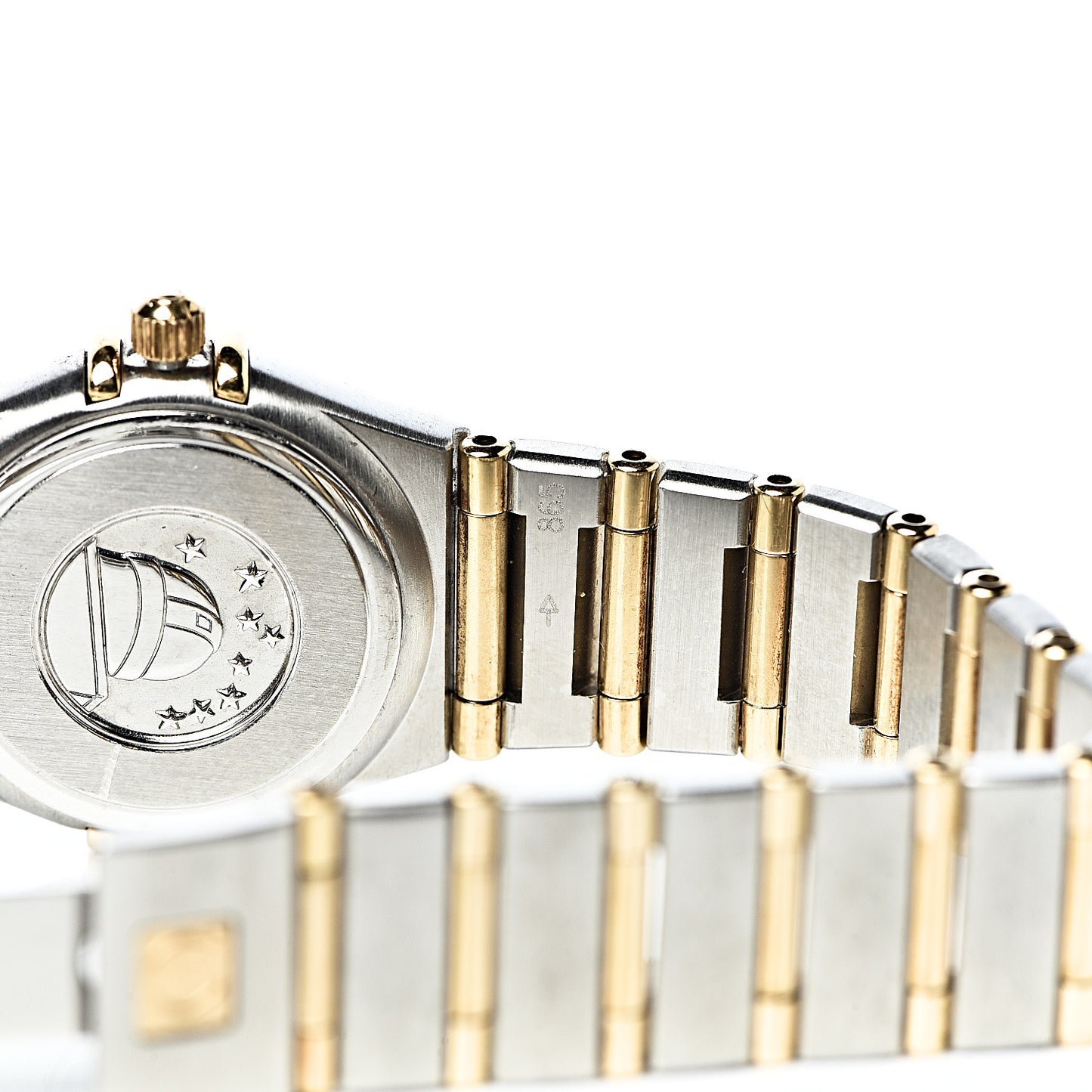 Stainless Steel 18K Yellow Gold Diamond Mother of Pearl 22mm Constellation Quartz Watch 1262.75.00