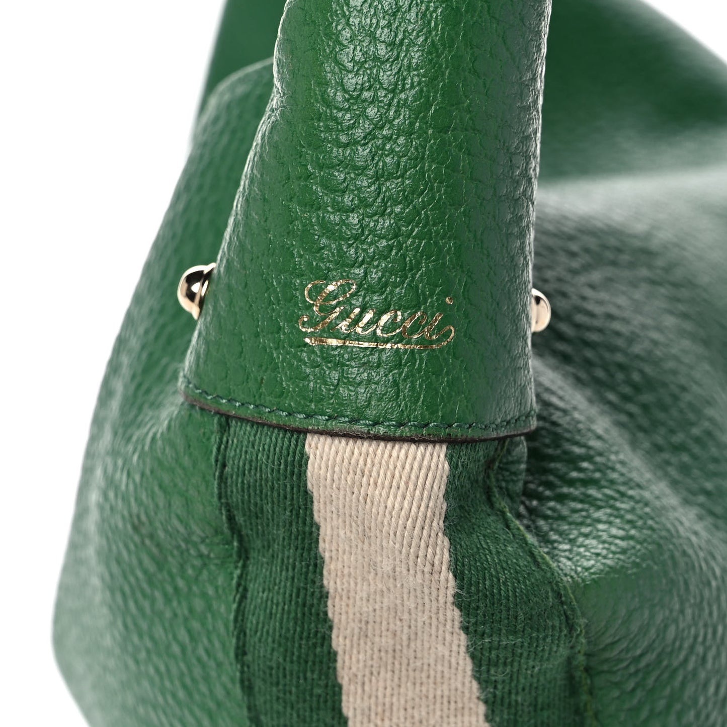 Calfskin Half Moon Bamboo Ring Hobo Green