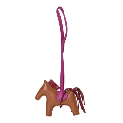 Hermes Milo Lambskin Grigri Rodeo Horse Bag Charm PM Gold Rubis Rose Pourpre 1 of 5