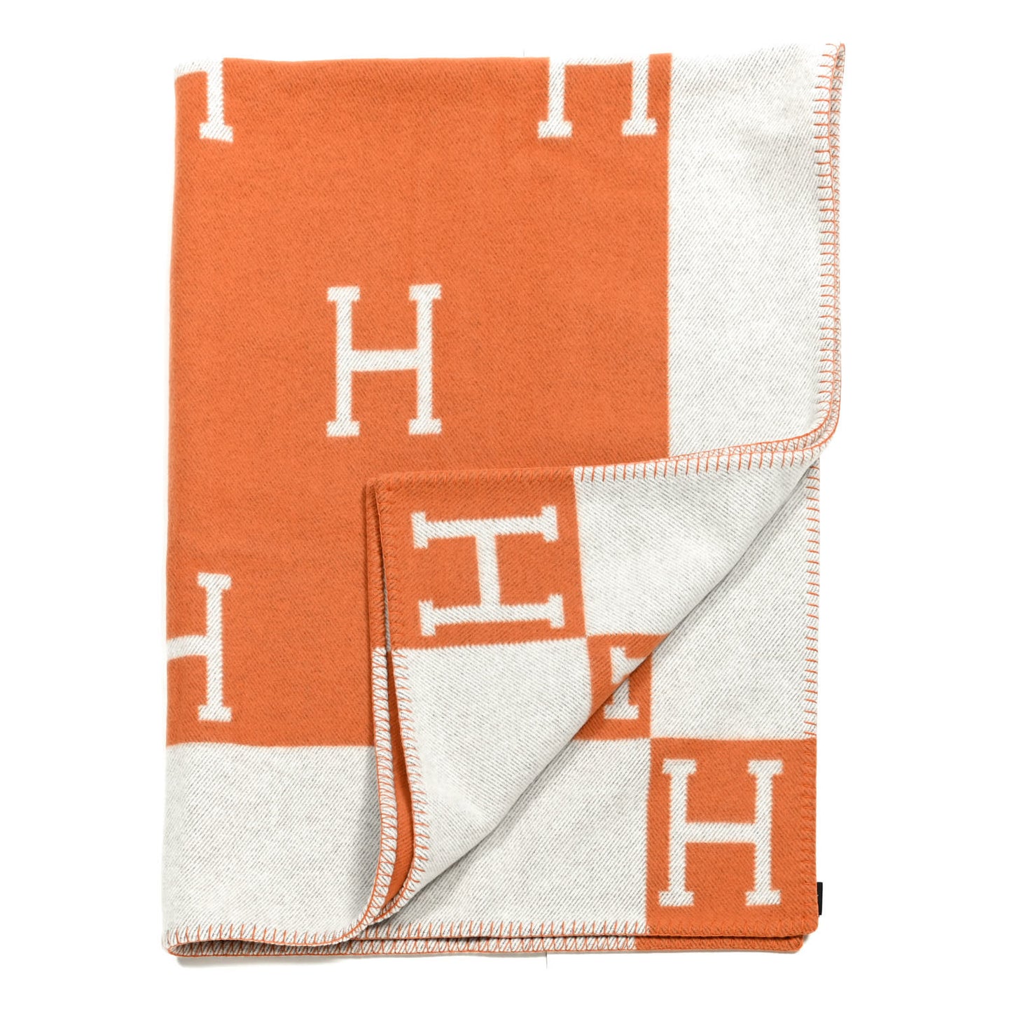 Wool Cashmere Signature Classic Avalon Blanket Ecru Potiron