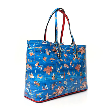Christian Louboutin Patent Calfskin Small Greekaba Cabata Tote Blue 4 of 12