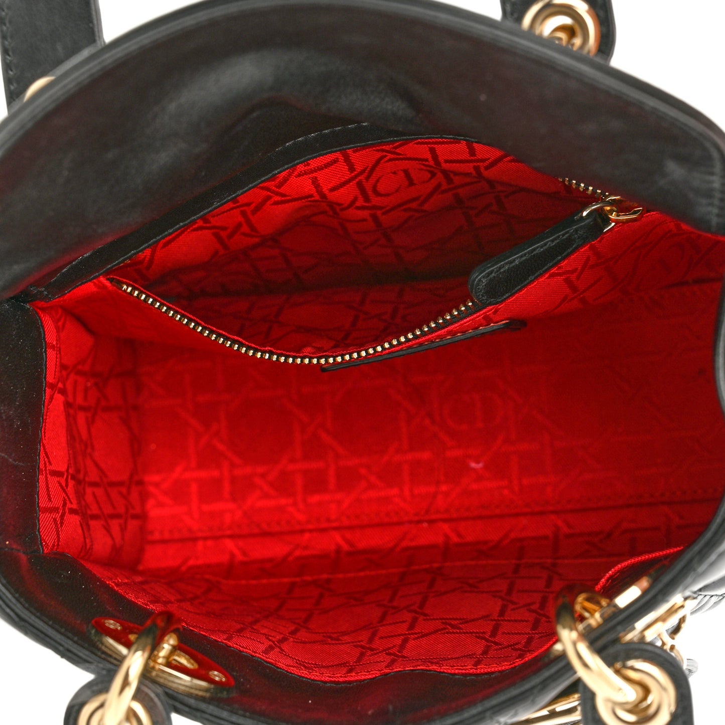 Lambskin Cannage Small Lucky Badges My Lady Dior Black