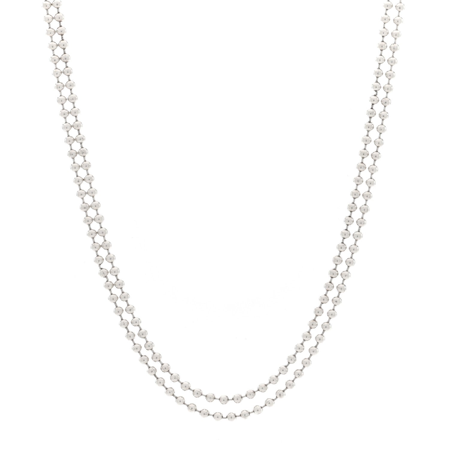 Tiffany Sterling Silver Bead Chain Necklace 34" 1 of 3