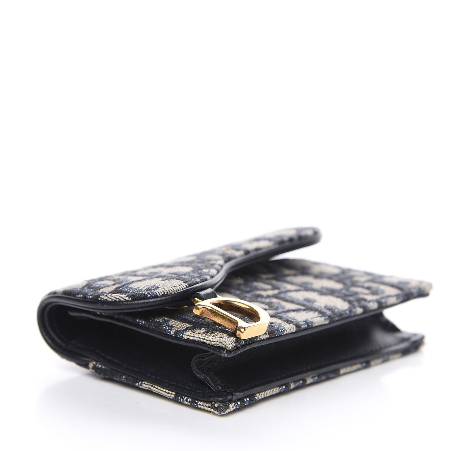 Oblique Saddle Card Holder Blue