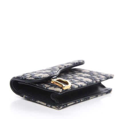 Christian Dior Oblique Saddle Card Holder Blue 3 of 8