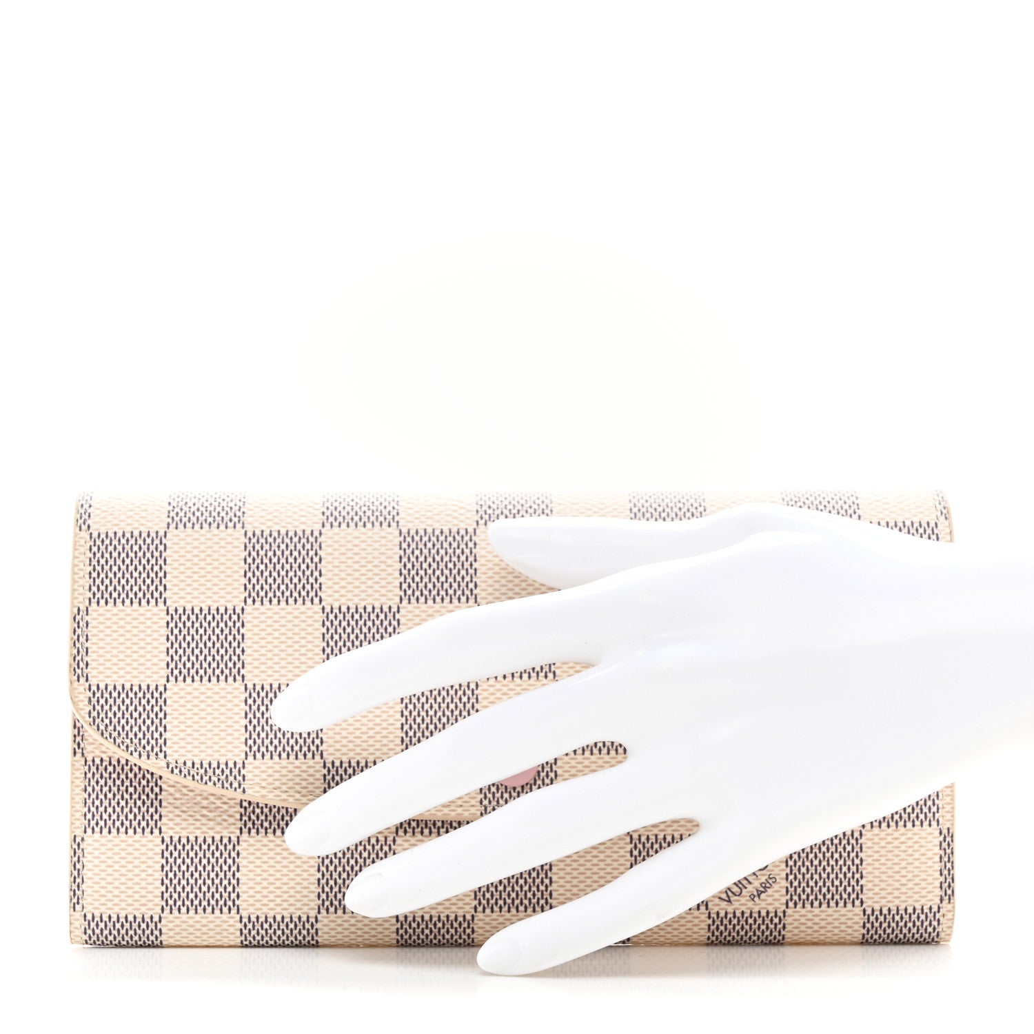 Louis Vuitton Damier Azur Emilie Wallet Rose Ballerine 2 of 8