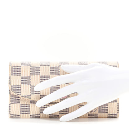 Louis Vuitton Damier Azur Emilie Wallet Rose Ballerine 2 of 8