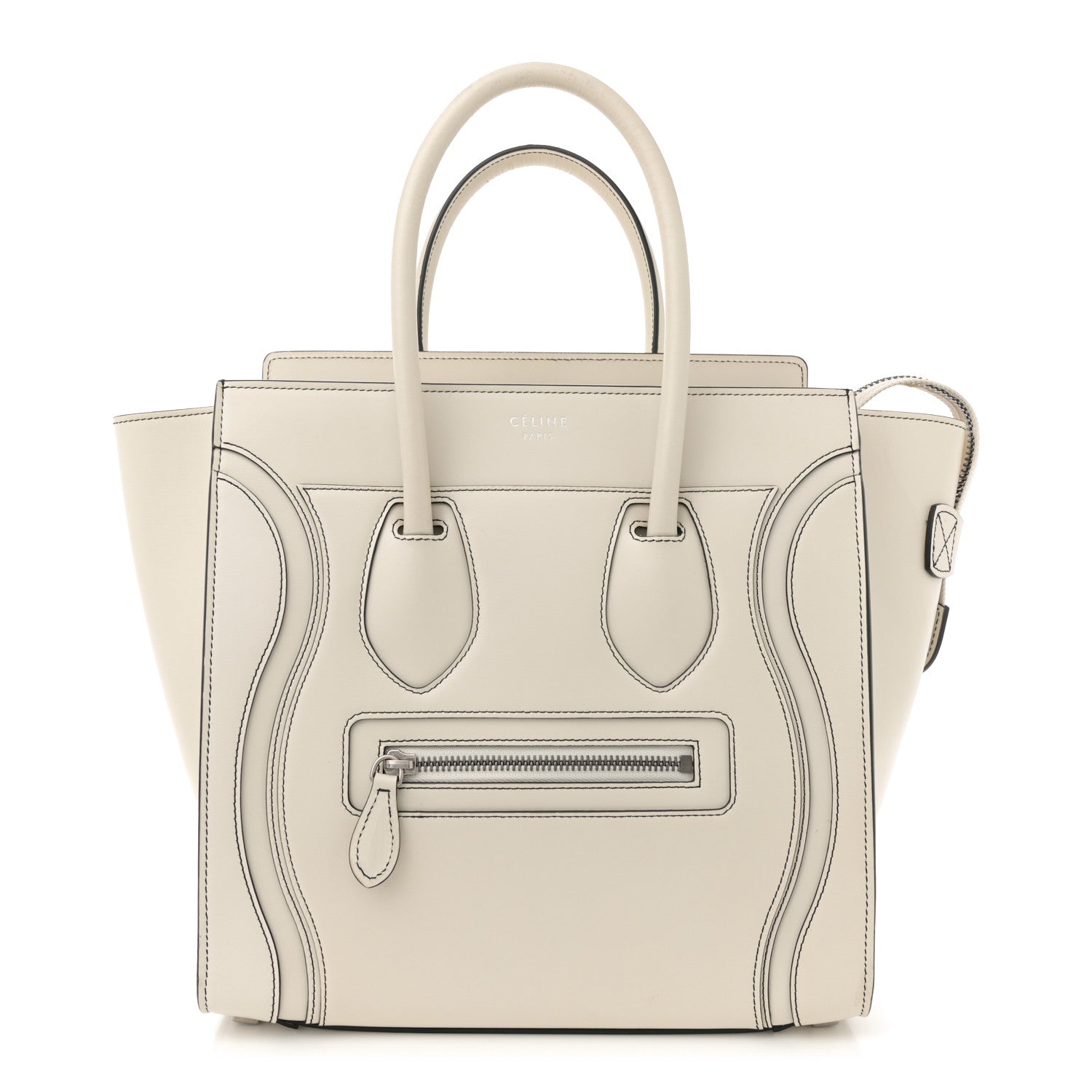 Celine Satin Calfskin Micro Debossed Luggage White 1 of 15