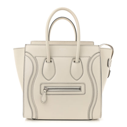 Celine Satin Calfskin Micro Debossed Luggage White 1 of 15