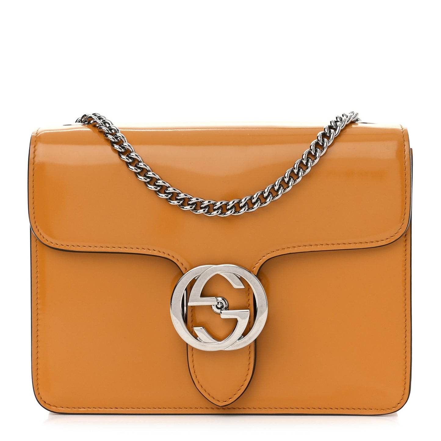 Shade Lux Calfskin Small Interlocking G Shoulder Bag Yellow