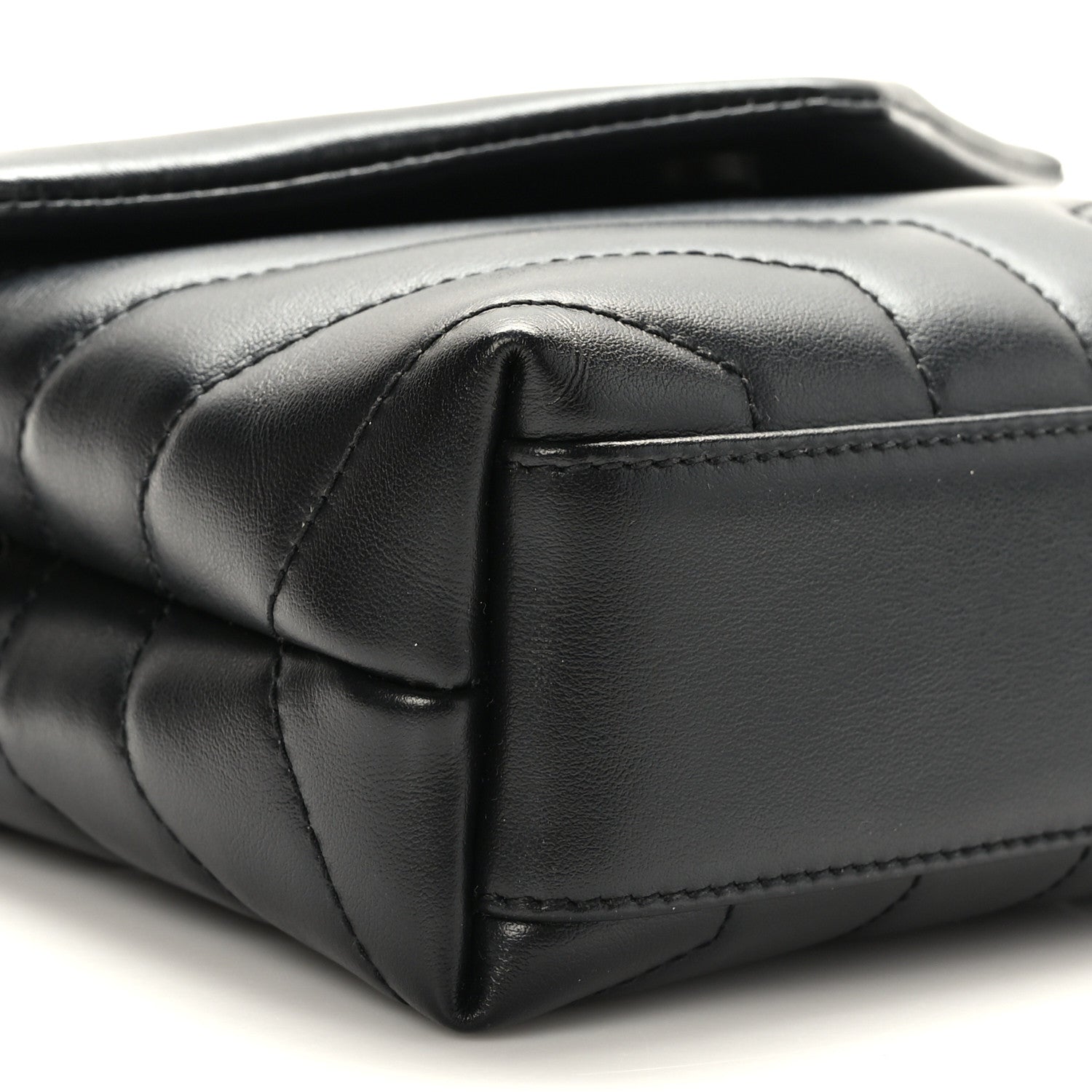 Saint Laurent Calfskin Y Quilted Monogram Monochrome Toy Loulou Crossbody Bag Black 8 of 10