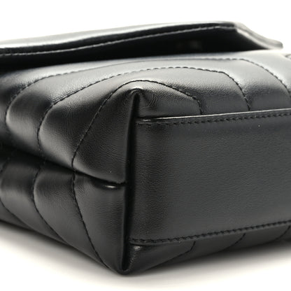 Saint Laurent Calfskin Y Quilted Monogram Monochrome Toy Loulou Crossbody Bag Black 8 of 10