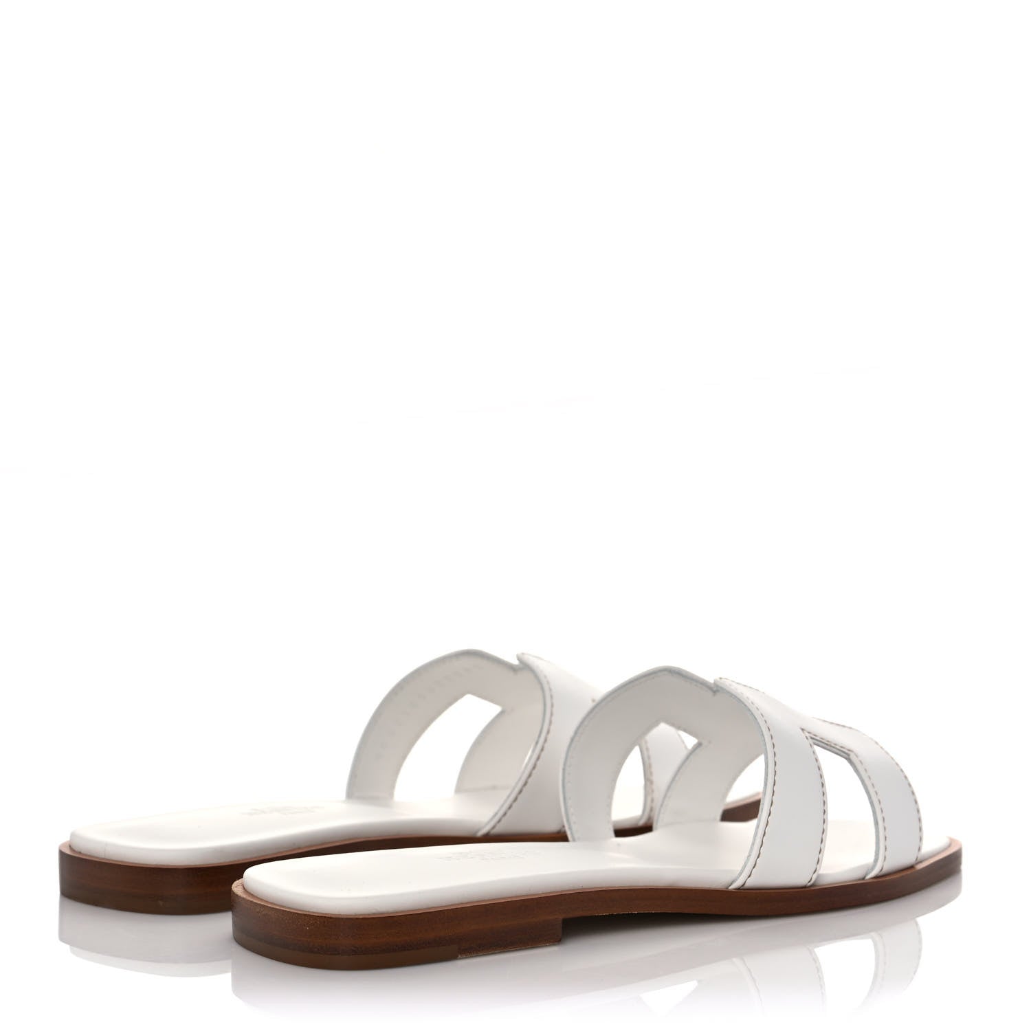 Hermes Box Calfskin Oran Sandals 36 White 4 of 9