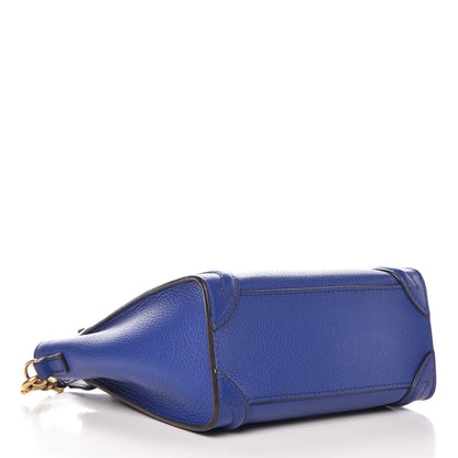 Celine Drummed Calfskin Nano Luggage Indigo 4 of 11