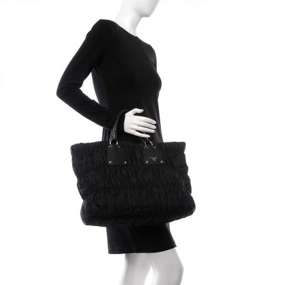 Prada Tessuto Nylon Gaufre Tote Black 2 of 7