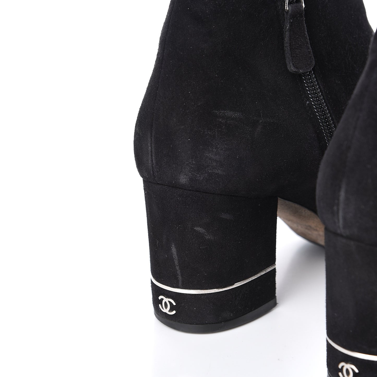 Suede CC Cap Toe Ankle Booties Boots 38.5 Black