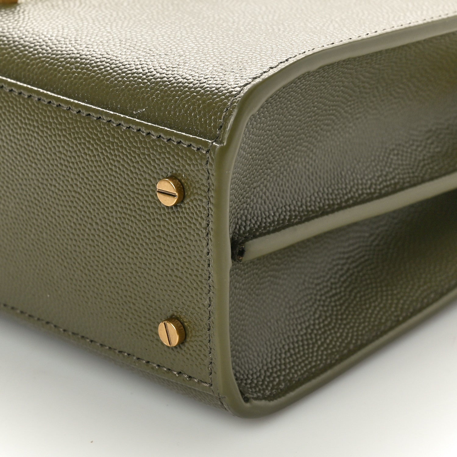 Saint Laurent Grain de Poudre Mini Classic Monogram Cassandra Top Handle Olive 10 of 10