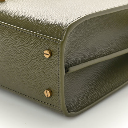 Saint Laurent Grain de Poudre Mini Classic Monogram Cassandra Top Handle Olive 10 of 10