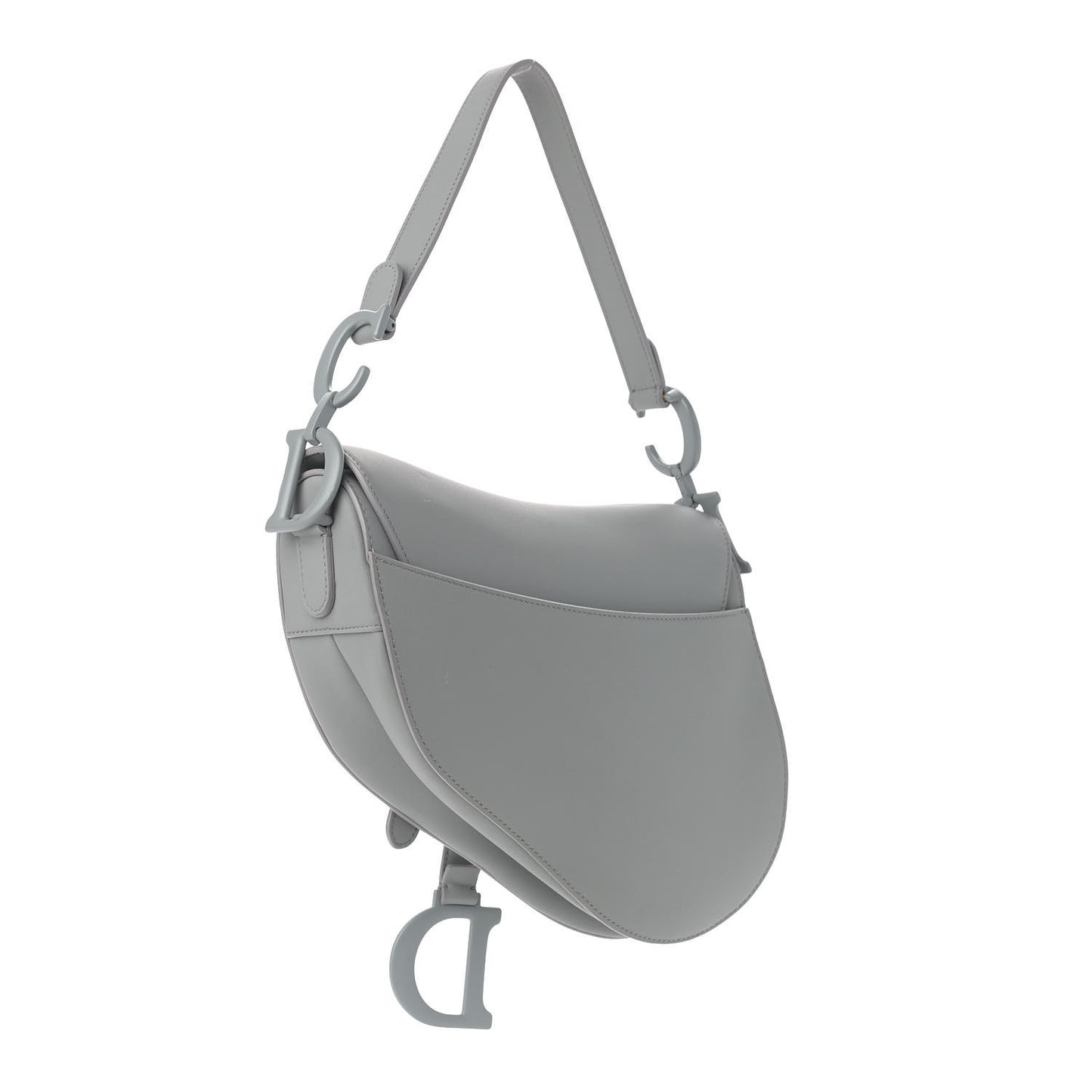 Ultra Matte Calfskin Saddle Bag Grey